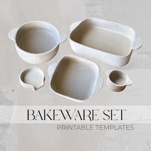 Bakeware Templates SET | Ceramics Tools | Slab Building Oven Dish | Easy DIY Ceramic Ramekin | Pottery Templates for Slab Building Tutorial