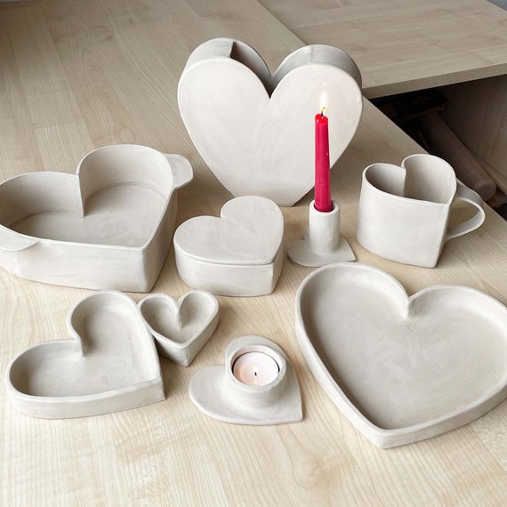 White Ceramic Heart Tray