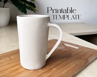 Ceramic Flared Mug Template: DIY Pottery Slab Building Tutorial (PDF Pattern)