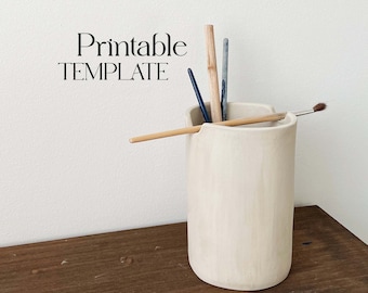 Paintbrush Holder Template | Ceramics Tools | Easy DIY Ceramics | Pottery Templates for Slab Building Tutorial