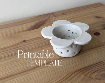 DIY Ceramic Flower Shaped Tea Infuser Template: Pottery Slab Building (PDF Pattern)