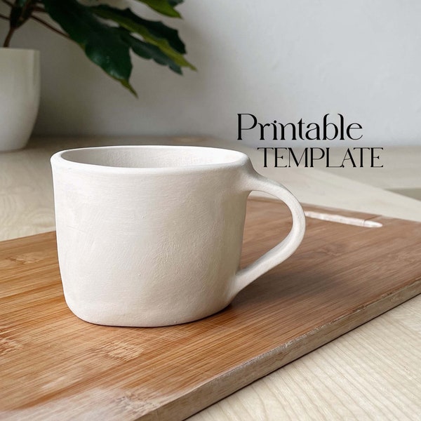 Plantilla de taza de café / Herramientas de cerámica / Taza acampanada para construcción de losas / Taza de cerámica de bricolaje fácil / Plantillas de cerámica para tutorial de construcción de losas