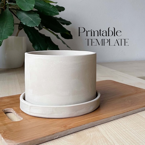 Runde Pflanzgefäß-Vorlage | Keramik Utensilo | Plattenbau Gefäß | Einfacher DIY Keramiktopf | Keramik-Vorlagen für Plattenbau Tutorials