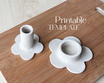 Blumenform Kerzenhalter Vorlage | Keramik Utensilo | Einfach DIY Keramik Geschenk | Keramik-Vorlagen für Plattenbau Tutorials