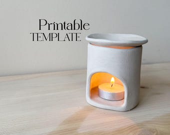 DIY Essential Oil Burner Pottery Template: Slab Building (PDF Pattern)