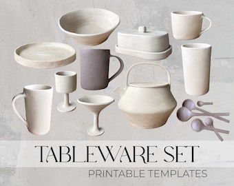 Ceramic Tableware Templates SET: DIY Pottery Slab Building (PDF Download)