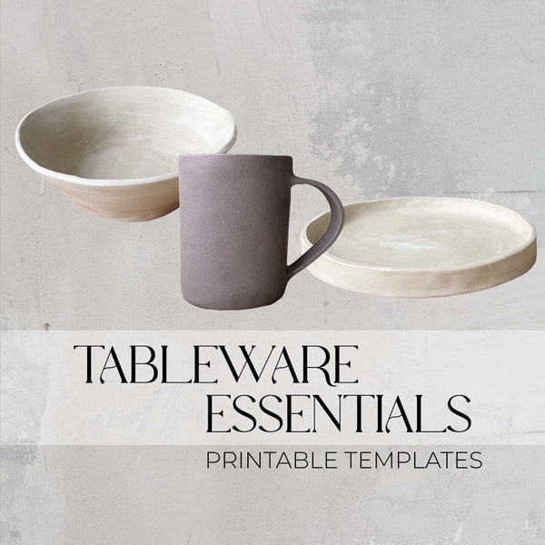 Tableware Templates SET | Ceramics Tools | Slab Building Mug | Easy DIY Ceramic Bowl | Pottery Templates for Slab Building Tutorial