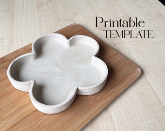 Flower Plate Template: DIY Ceramic Trinket Dish (PDF Pattern)