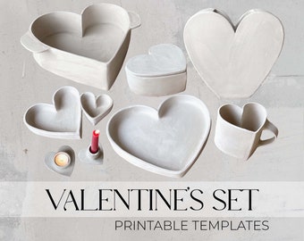 Valentine's Day Pottery Projects: Slab Building Template Kit (PDF)