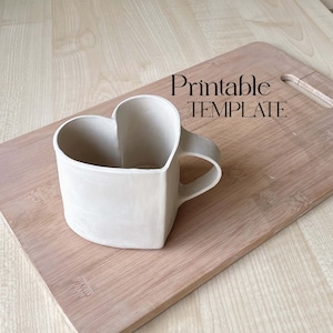 Heart Shaped Mug Template: DIY Slab Building Pottery (PDF Pattern)