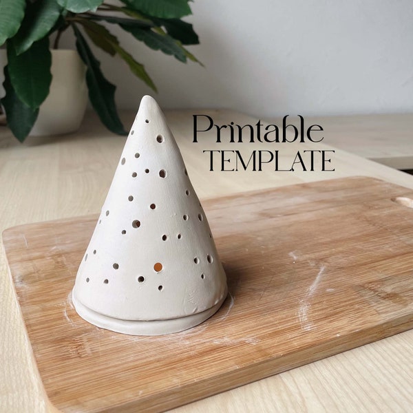 Candle Holder Cone Template | Ceramics Tools | Easy Clay Pyramid DIY | Pottery Templates for Slab Building Tutorial | Festive DIY Ideas