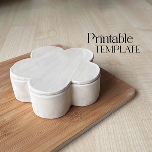 Flower Shaped Lidded Jar Template: DIY Pottery Slab Building (PDF Pattern)