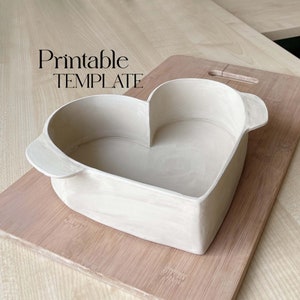 Heart Baking Dish Template: DIY Pottery Slab Building (PDF Pattern)
