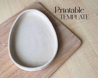 Egg Plate Template: DIY Ceramic Slab Building (PDF Pattern)