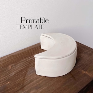 Moon Shaped Lidded Jar Template: DIY Pottery Slab Building Tutorial (PDF Pattern)