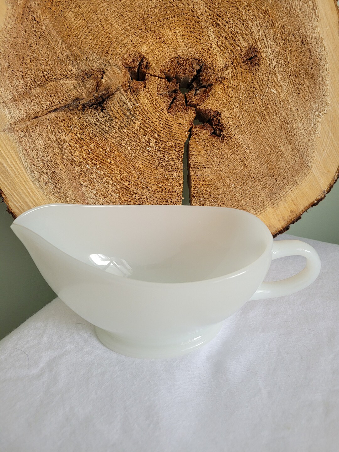 Fire King Anchor Hocking Milk Glass Gravy Boat Etsy