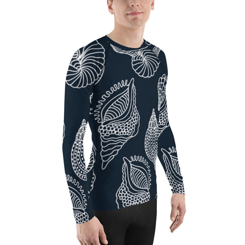 Men's Rash Guard Pool Shirt Sea Shells Etsy