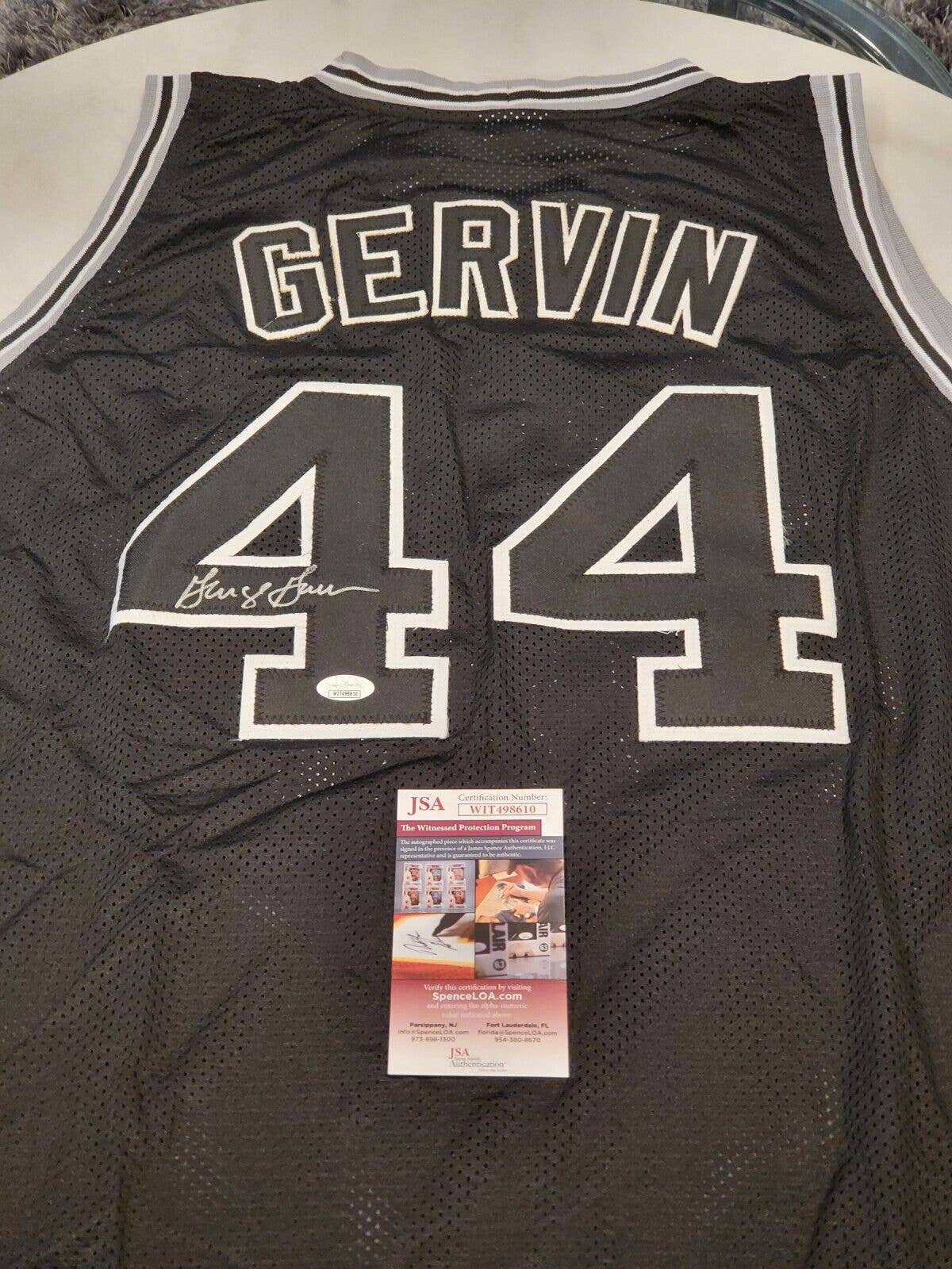 George Gervin Signed Jersey Inscribed Iceman (JSA)