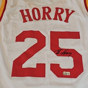 Gesigneerd Robert Horry-shirt met Beckett-sticker, wit custom shirt
