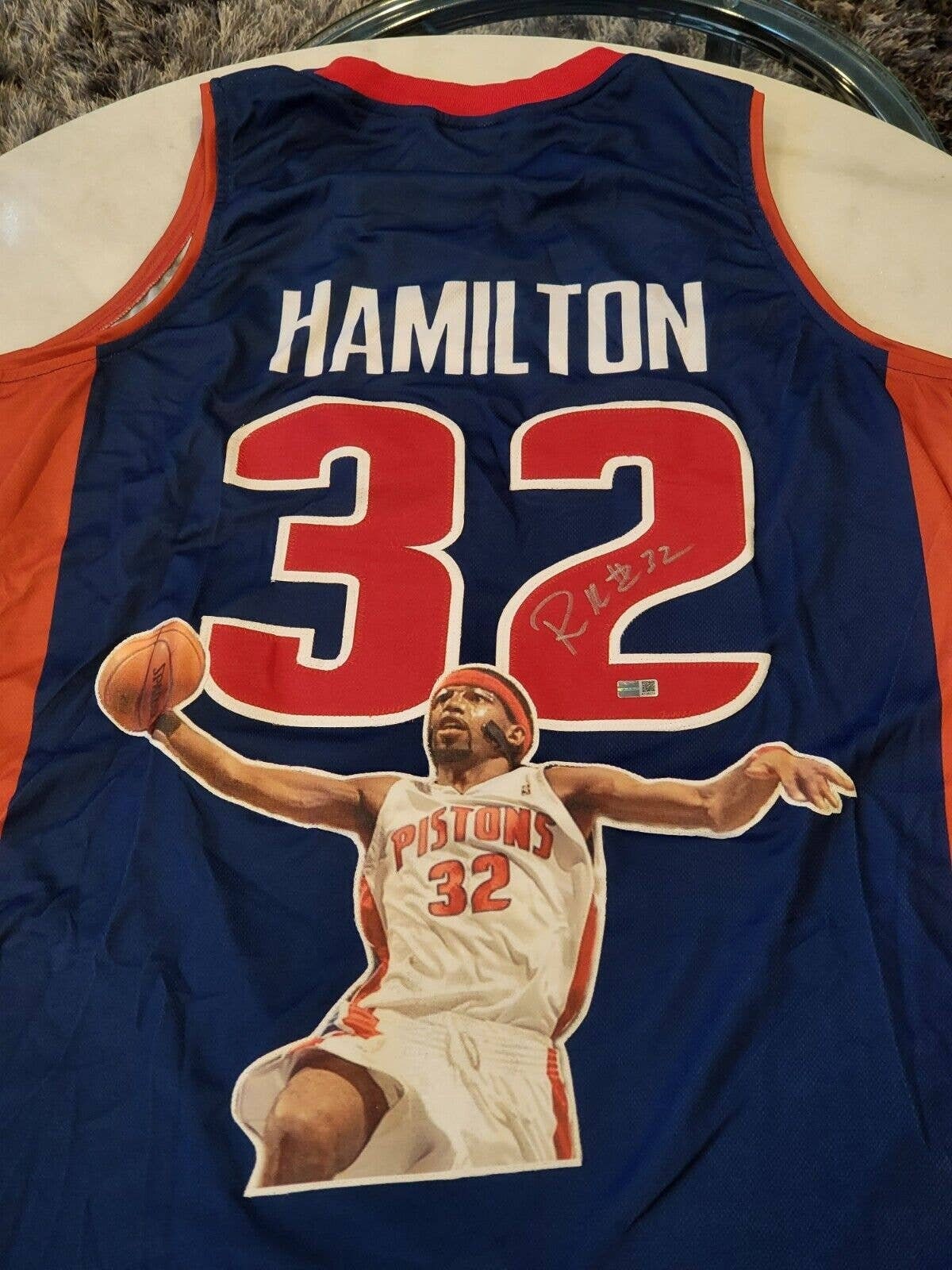 Richard Hamilton Autographed Detroit Pistons Signed Mitchell and Ness