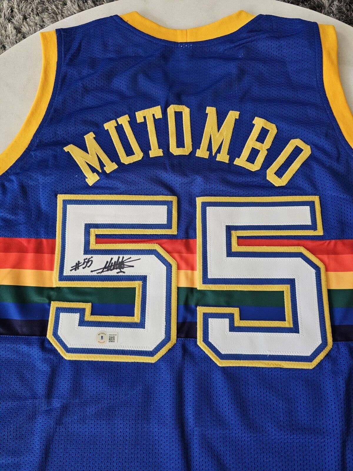 Dikembe Mutombo Philadelphia 76ers Jersey Mens XL Champion Blue #55 |  SidelineSwap