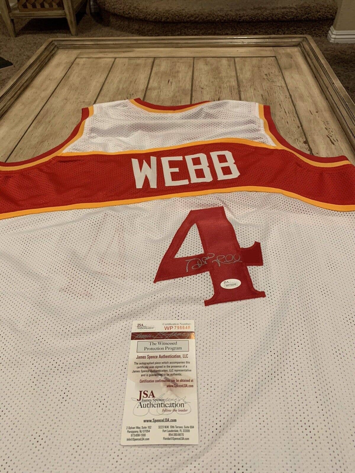 RSA Spud Webb Signed Atlanta Pro Red Basketball Jersey (JSA)
