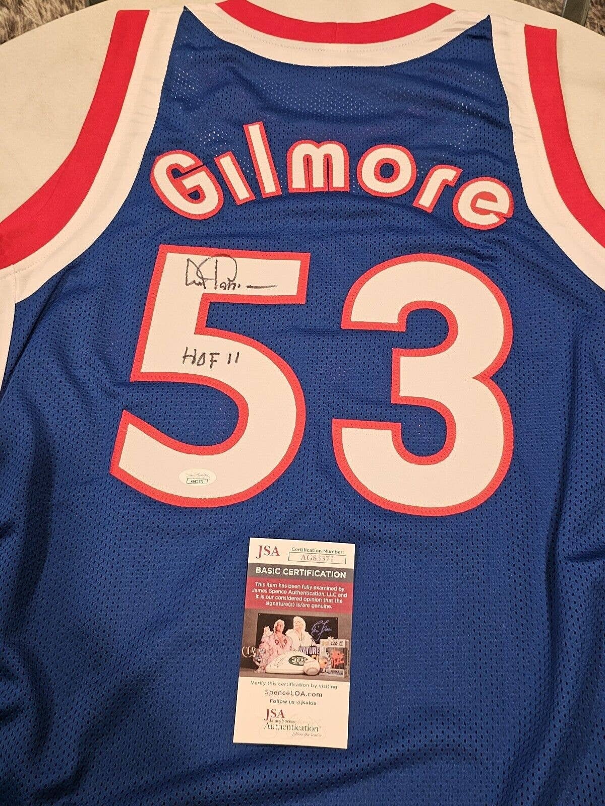Kentucky Colonels Artis Gilmore Signed Blue Throwback Jersey w/72
