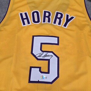 Gesigneerd Robert Horry-shirt met Beckett-sticker, custom shirt
