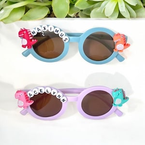 Kids Custom Name Dinosaur Sunglasses, Dinosaur Party Favor, Boys/Girls Personalized Dinosaur Sunglasses, Dinosaur Party, Girl Dinosaur Gift