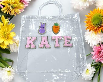 Kids Personalized Name Easter Bag Egg Hunt Custom Decorated Kids Bag