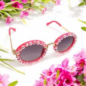 Flower Girl Gift, Girls Rhinestone Sunglasses, Mermaid Sunglasses, Custom Sunglasses, Pearl Sunglasses, Girls Gift
