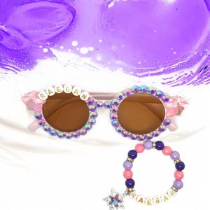 My Little Pony Sunglasses and Bracelet Twilight Sparkle Character Costume Custom Name Purple & Pink Star My Little Pony Party Favor
