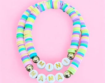 Personalized Mama Mini Matching Bracelets Easter Gift for Mother Daughter