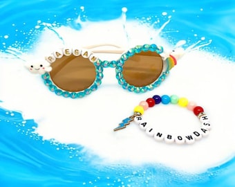 My Little Pony Sunglasses & Bracelet: Custom Name Rainbow Dash Costume