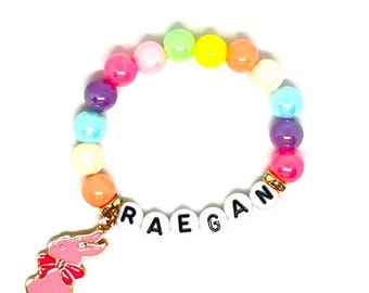 Adult or Girls Personalized Easter Bracelets Custom Name Easter Gift Mother Daughter Matching