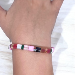 Rose Color Scheme Tila Bead Bracelet