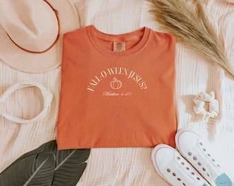 Camiseta cristiana de Halloween con colores cómodos, camiseta de Jesús para otoño/invierno