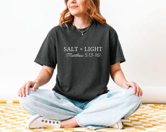 Salt and Light Shirt, Comfort Colors Christian Tee, Matthew 5:13
