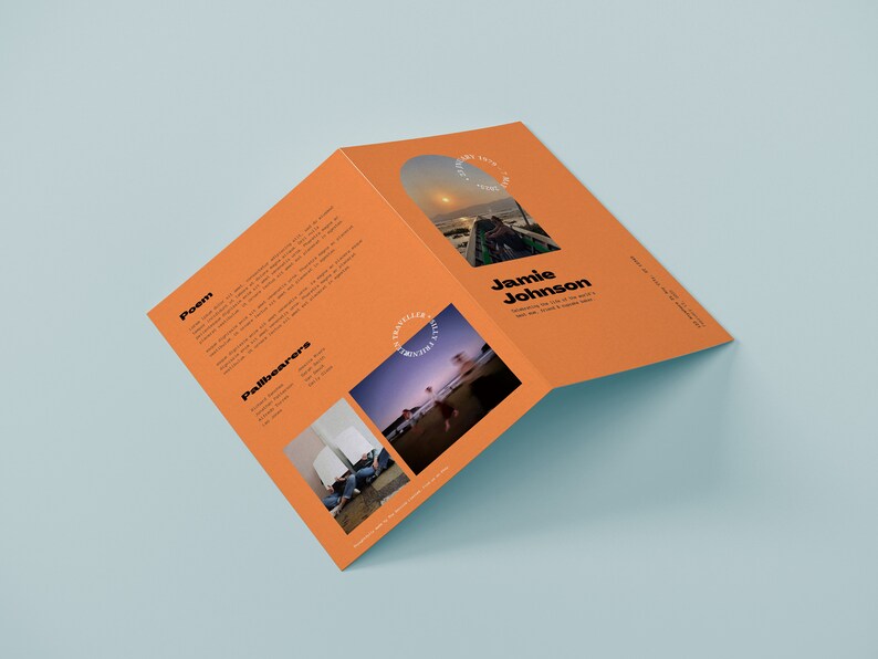 CANVA Editable Modern Funeral Program Template Obituary Etsy