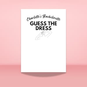 Guess The Dress Game, Sketch The Dress Game, Hen Party Game, Monochrome, Dirty Game, Instant Download, Canva, Bachelorette Party Game, Hens