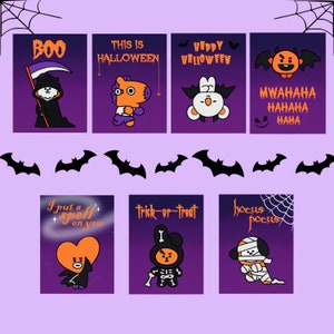 Cartões de Halloween para impressão BTS