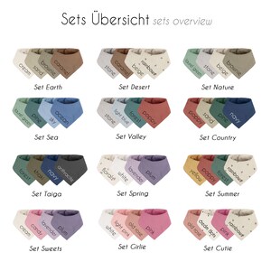 Set 4 Stück personalisierbar Musselin Baby und Kleinkind Halstücher Dreieckstücher Spucktücher Baumwolle Lätzchen Gaze, Geschenk Bild 3