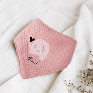 Nombre bufandas bufandas de cuello personalizables hechas de muselina bebé y niño bufandas triangulares paños de eructo algodón babero gasa, imagen, regalo