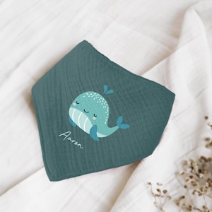Nombre bufandas bufandas de cuello personalizables hechas de muselina bebé y niño bufandas triangulares paños de eructo algodón babero gasa, imagen, regalo