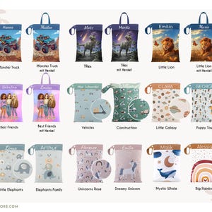 Personalized wet bag/daycare wet bag, waterproof for spare clothes, ideal as a gift for birth, birthday, water-repellent with name image 4