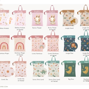Personalized wet bag/daycare wet bag, waterproof for spare clothes, ideal as a gift for birth, birthday, water-repellent with name image 2
