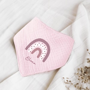 Nombre bufandas bufandas de cuello personalizables hechas de muselina bebé y niño bufandas triangulares paños de eructo algodón babero gasa, imagen, regalo