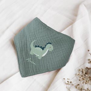 Nombre bufandas bufandas de cuello personalizables hechas de muselina bebé y niño bufandas triangulares paños de eructo algodón babero gasa, imagen, regalo