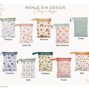 Personalisierte Nasstasche Wetbag Kita wasserfest für Wechselwäsche ideal als Geschenk zur Geburt Geburtstag Wasserabweisend mit Namen