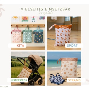 Personalized wet bag/daycare wet bag, waterproof for spare clothes, ideal as a gift for birth, birthday, water-repellent with name image 12